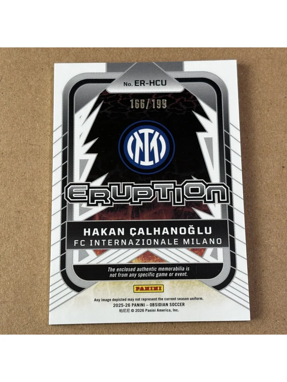 2025-26 Panini Obsidian Hakan Calhanoglu #ER-HCU Eruption #/199